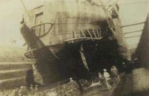 LST327 damaged by mine, Plymouth.jpg